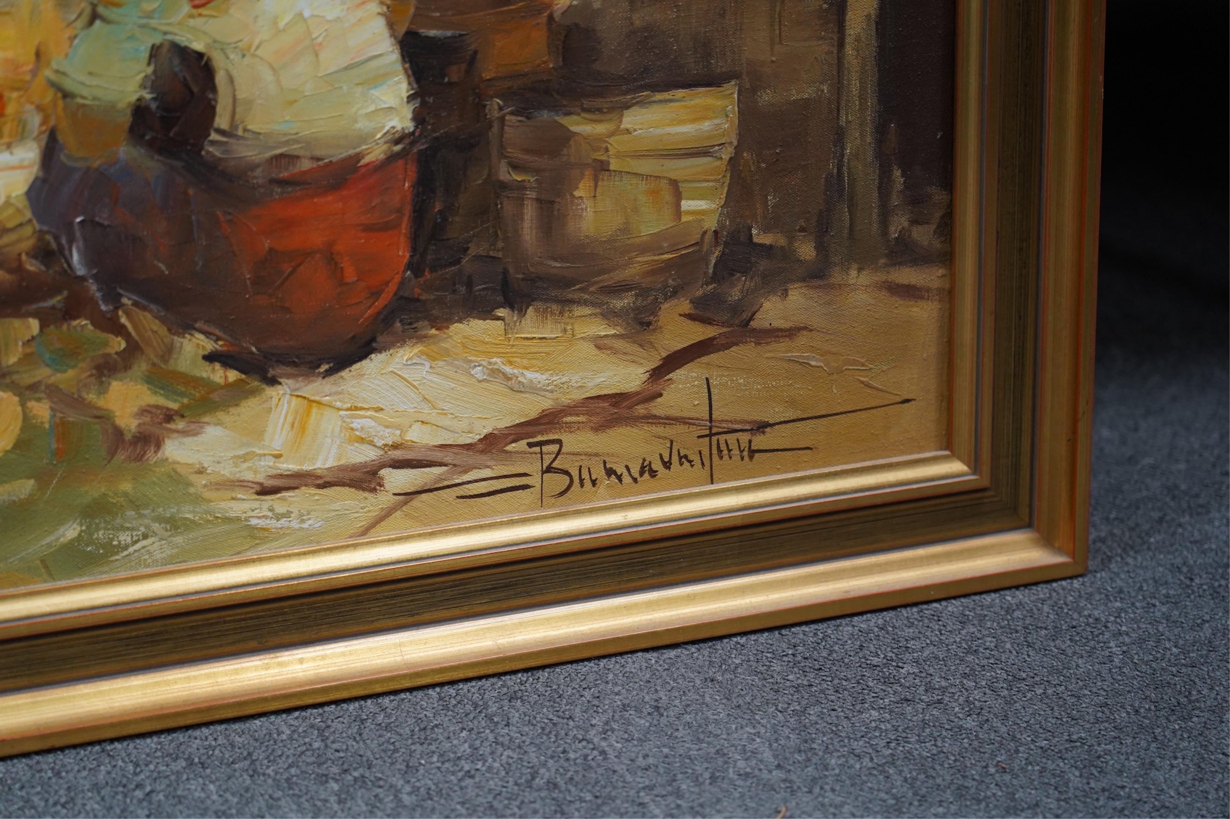 Buenaventura, Filipino oil on canvas, Street scene, signed, 72 x 149cm